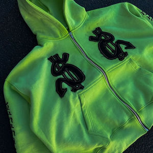 Sweat à capuche décontracté surdimensionné pour homme, 100% coton mélangé, personnalisé par le fabricant, effet vieilli, broderie épaisse, impression numérique, polaire, idéal pour l'hiver - Product Image 4