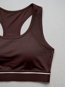 Breathable <b>Mesh</b> Inset Athletic Sports Bra Racerback High Support Elastic Band Training <b>Crop</b> <b>Top</b> Women Fitness Yoga Vest - Product Image 6