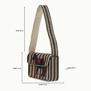 Bolso de Hombro Bohemio con Cuentas y Patrón de Caballo, Correa Única, Bolso de Moda para Mujer, Uso Diario - Product Image 2