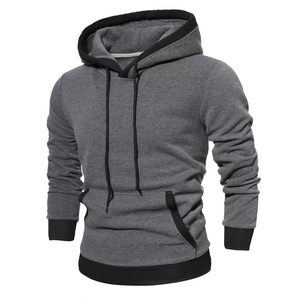 Sudadera con Capucha Gris para Hombre, Corte Ajustado, Tejido de Algodón, Informal, con Bolsillo, para Otoño - Product Image 1