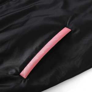 Blouson Bomber Noir AKA avec Doublure Personnalisée, Broderie Lettres Grecques Rose et Vert, Style Universitaire Streetwear pour Femme - Product Image 4