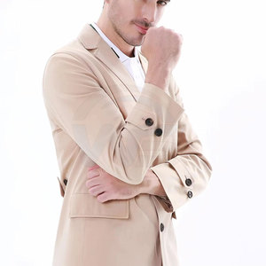 Manteau trench-coat de haute qualité pour homme, élégant, long, résistant à l'eau, vêtement d'extérieur pour l'hiver, pour un usage quotidien décontracté - Product Image 2