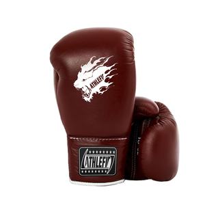 Guantes de boxeo de cuero ganadores de alta calidad personalizados 2025, correa de gancho de encaje profesional, guantes de boxeo de fábrica OEM - Product Image 1
