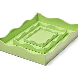 Hot Trendy Pink and Yellow Lacquer <b>Tray</b> with Wavy Edge Cute Handmade Glossy <b>Serving</b> <b>Tray</b> for Modern Home Decor - Product Image 5