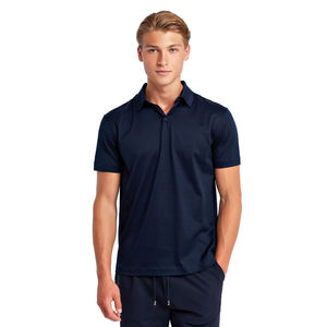 Polo de Manga Corta para Hombre, 100% Algodón, Tejido de Punto, Color Sólido, Casual, Transpirable, Corte Regular, Negro, Azul Marino, Beige - Product Image 2