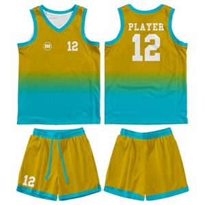 Dernier prix de gros : Ensemble d'entraînement de basketball personnalisé (maillot et short) 100 % polyester, été, grandes tailles, anti-humidité, séchage rapide - Product Image 1