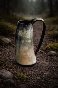 Custom Engraving Natural Viking Drinking Horn Mug 30cm Mead Beer Religious Style Handmade Durable High New Year Christmas - Product Image 3