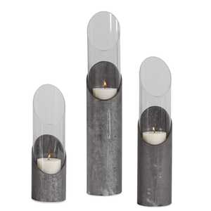 Candélabre Sculptural Moderne Forme Ronde Design Artistique Contemporain Pour Décoration Intérieure de Luxe Finition Texturée Durable Lot de 3 - Product Image 2