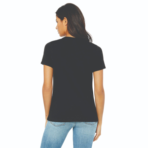 T-shirt personnalisable pour femme à coupe décontractée, manches courtes, en jersey avec appliques boutonnées, 32 fils simples, 4,2 oz, en coton argenté et fibre de bambou - Product Image 3