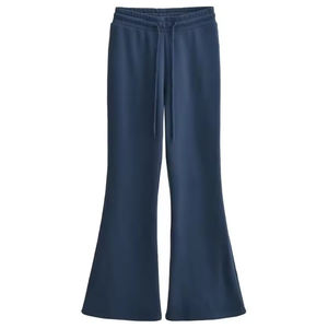 Pantalones de Forro Polar Acampanados para Mujer, Cintura Media, Pierna Ancha, Invierno, Encaje, Casual - Product Image 1