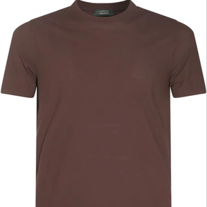 T-shirts pour hommes personnalisés en polyester/coton tricoté 180 g/m², coupe classique, logo frontal, écologiques, anti-boulochage, haute qualité - Product Image 1