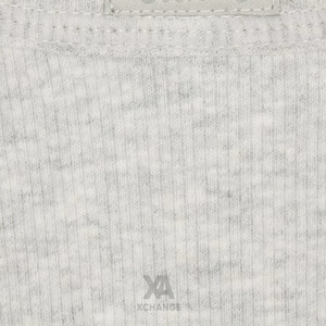 Camiseta sin mangas de punto gris para mujer, cuello redondo, color liso, uso casual, con logo XCHANGE en el bajo - Product Image 5