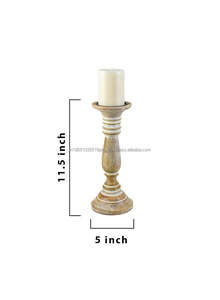 Porte-bougies chauffe-plat en bois de manguier de la meilleure qualité pots de lanterne décoratifs de table personnalisés pour les mariages de Noël pour les bougies de pilier - Product Image 2