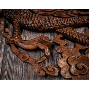 Estatua de Dragón Hecha a Mano en Madera Natural, Escultura Decorativa de Dragón, Artesanía en Madera, Proveedor Mayorista de Adornos de Dragón de Madera - Product Image 3
