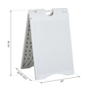 Insegna a sandwich 22x28 a forma di A, resistente alle intemperie, in PVC bianco e metallo, per uso interno ed esterno, cornice impermeabile per poster - Product Image 3