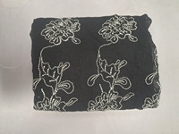 Kain Chiffon Dori Bordir Hitam Putih Premium Permintaan Tinggi - Bahan Kerja Tali Bunga Tipis untuk Gaun