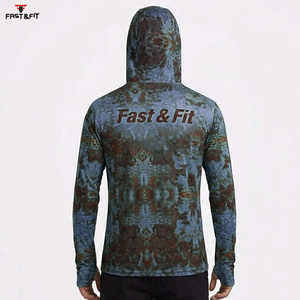 Vente en gros de sweats à capuche de pêche pour hommes, à manches longues, légers, respirants, à séchage rapide, avec sublimation de logo - Product Image 4