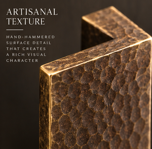 Tirador Rectangular Martillado para Puerta, Acabado Bronce Antiguo, Texturizado, Manija Larga para Gabinete, Herraje Decorativo para Muebles de Lujo - Product Image 4