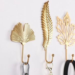 Juego de ganchos de pared de metal estilo bohemio con diseño floral y de flechas para colgar abrigos y gorras, montaje duradero de hierro fundido - Product Image 2