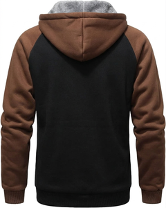 Sweat à capuche pour homme à impression en relief haute densité, veste thermique doublée polaire épaisse, vente en gros, logo personnalisé, sweat à capuche zippé d'hiver - Product Image 2