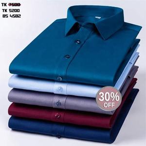 Chemise d'automne pour hommes OEM personnalisée 100% coton à manches longues formelle solide-Eco-Friendly Breathable Prix compétitifs du Bangladesh - Product Image 1