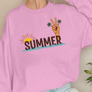 เสื้อสเวตเชิ้ตผู้หญิงลายสัญลักษณ์สันติภาพสำหรับฤดูร้อน - Product Image 3