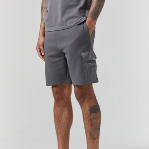 Ensemble T-shirt et short en coton éponge personnalisé avec logo imprimé, fabriqué en usine, vêtements d'été pour hommes, couleur unie, style hip-hop - Product Image 2