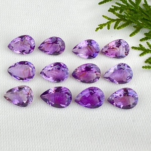 Lote Mixto de Gemas de Amatista Púrpura Natural Talladas en Forma de Pera, Certificadas por Terceros, Hechas a Mano, Facetadas, para Joyeros FF - Product Image 6