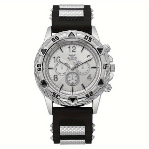 OEM Fashion Big Dial <b>Mens</b> Quartz <b>Watch</b>, Unique Silicone Gel Strap Sports Wristwatch NW1477 - Product Image 2