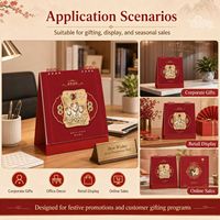 Calendrier de bureau du Nouvel An chinois 2027, Année du Chèvre, Logo personnalisé, Cadeau d'entreprise, Fournisseur en gros pour cadeaux d'affaires