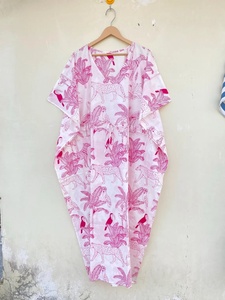 ชุดแมกซี่คาฟตันขนาดใหญ่พิเศษชุดคลุมชายหาดชุดนอนผ้าชีฟองพิมพ์ลายแบบบล็อคของ UPS ชุดนอนหรูหราสำหรับใส่ไปทะเลหรือใช้ในบ้าน - Product Image 5