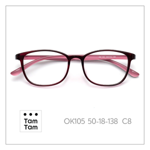 แว่นตา Tam Tam Unisex Oval Full-Rim OK105 50-18-138 C1 น้ำหนักเบาป้องกันรังสียูวีสไตล์คลาสสิก - Product Image 4