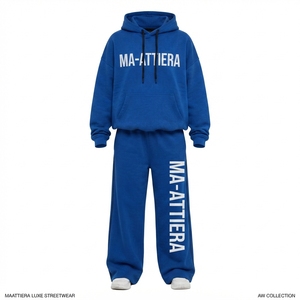 Conjunto de Sudadera con Capucha Extra Grande Personalizada para Mujer y Pantalones Deportivos de Pierna Ancha, Ropa Urbana, Fabricante Mayorista OEM ODM - Product Image 4