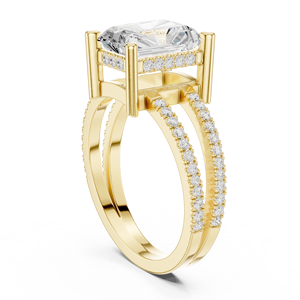 Anillo de Compromiso de Oro de 14K con Diamante Radiante de 3 Quilates Cultivado en Laboratorio, Corte Radiante, Tallo Dividido, Certificado IGI VS1 E, Ideal para Aniversario o Boda - ¡Venta Caliente! - Product Image 4
