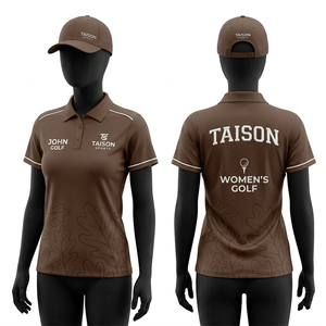 Jersey de Golf de Lujo para Mujer, 180 GSM, Poliéster Interlock, Color Beige Suave, Secado Rápido, Ajuste Deportivo, Media Cremallera, Impresión Personalizada - Product Image 4