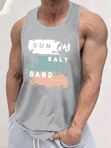 เสื้อกล้ามออกกำลังกายฤดูร้อนสำหรับผู้ชายไซส์ใหญ่ ผ้าฝ้าย 100% ระบายอากาศได้ดี ถักทออย่างดี สีและโลโก้ปรับแต่งได้  สินค้าขายดีมาใหม่ - Product Image 5