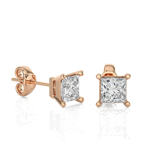 1.00 Carat Princess Cut Lab Created Diamond <b>Earrings</b> 18K Gold Diamond <b>Earrings</b> 2 Pieces of Diamond Stone with IGI Certified - Product Image 5