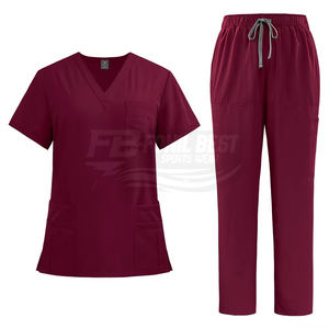 Nuevos Uniformes Médicos Unisex con Cuello en V, Blusa de Lona con Bolsillos y Pantalones Rectos, de Alta Calidad con Costuras Invisibles para Médicos - Product Image 2