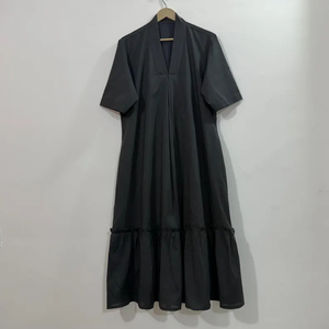 เดรสลำลองผู้หญิง ผ้าทอ 100% คอตตอน แขนสั้น ทรงเอ็มไพร์ เอวสูง ทรงเบบี้ดอลล์ โอเวอร์ไซส์ คอวี ทรงหลวม สไตล์ราชสถาน - Product Image 1