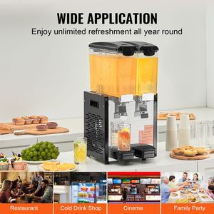 Dispenser Commerciale per Tè Freddo in Acciaio Inox da 270W, 10L/10.6QT per Serbatoio, 2 Serbatoi, Macchina per Bevande e Succhi, 220V, Materiale PC - Product Image 6