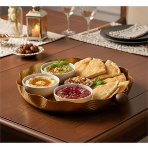 Plateau de service en bois moderne pour la cuisine et la maison, plateau décoratif pour aliments avec poignées, vaisselle de restaurant - Product Image 3