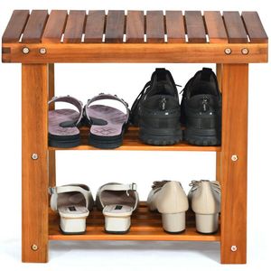 Organizzatore di stivali per scarpiera in legno a 3 livelli da 19 pollici - Product Image 1