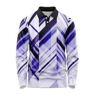 Camiseta Polo de Manga Larga para Hombre, Diseño Personalizado, Impresión por Sublimación, Tela Elástica de Poliéster y Spandex, Ajuste Atlético Cómodo, Ropa Deportiva - Product Image 2