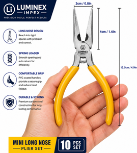 LUMINEX IMPEX LUB=113 <b>Long</b> <b>Nose</b> Stainless Steel Lightweight Smooth Work Jewelry Making Polishing Pliers for Bracelet Making DIY - Product Image 3