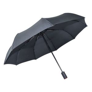 21 Inch 9 Rib <b>Windproof</b> Custom Logo Portable Fully-Automatic Three-Folding Minimalist <b>Umbrella</b> for Business Gifts and Rain - Product Image 2