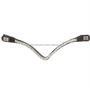 Bracelet de luxe en cuir avec chaîne métallique, en cuir véritable, 1 rangée de cristaux transparents argentés alexa, blanches, en cuir véritable - Product Image 2