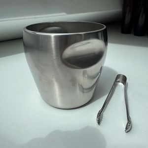 Vintage French Solid Stainless Steel Reims Champagne <b>Ice</b> Bucket Antique Silver Finishing Heavy French <b>Ice</b> Bucket Beverage Supply - Product Image 1