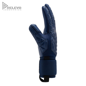 OEM Custom Goalkeeper <b>Gloves</b> 4mm Contact Latex Palm Neoprene Body Geometric Silicone Punch Zone Elastic Wrap Strap - Product Image 4