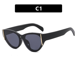 Full Rim <b>Square</b> Cat-Eye <b>Sunglasses</b> UV400 Protection Comfortable Gold Korean Style Popular Douyin Xiaohongshu Retro One-Piece - Product Image 5