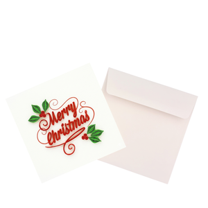 Tarjeta de quilling con diseño navideño, tarjeta de quilling con temática de Navidad, tarjeta de felicitación hecha a mano con sobre, arte en papel especial para regalos - Product Image 3